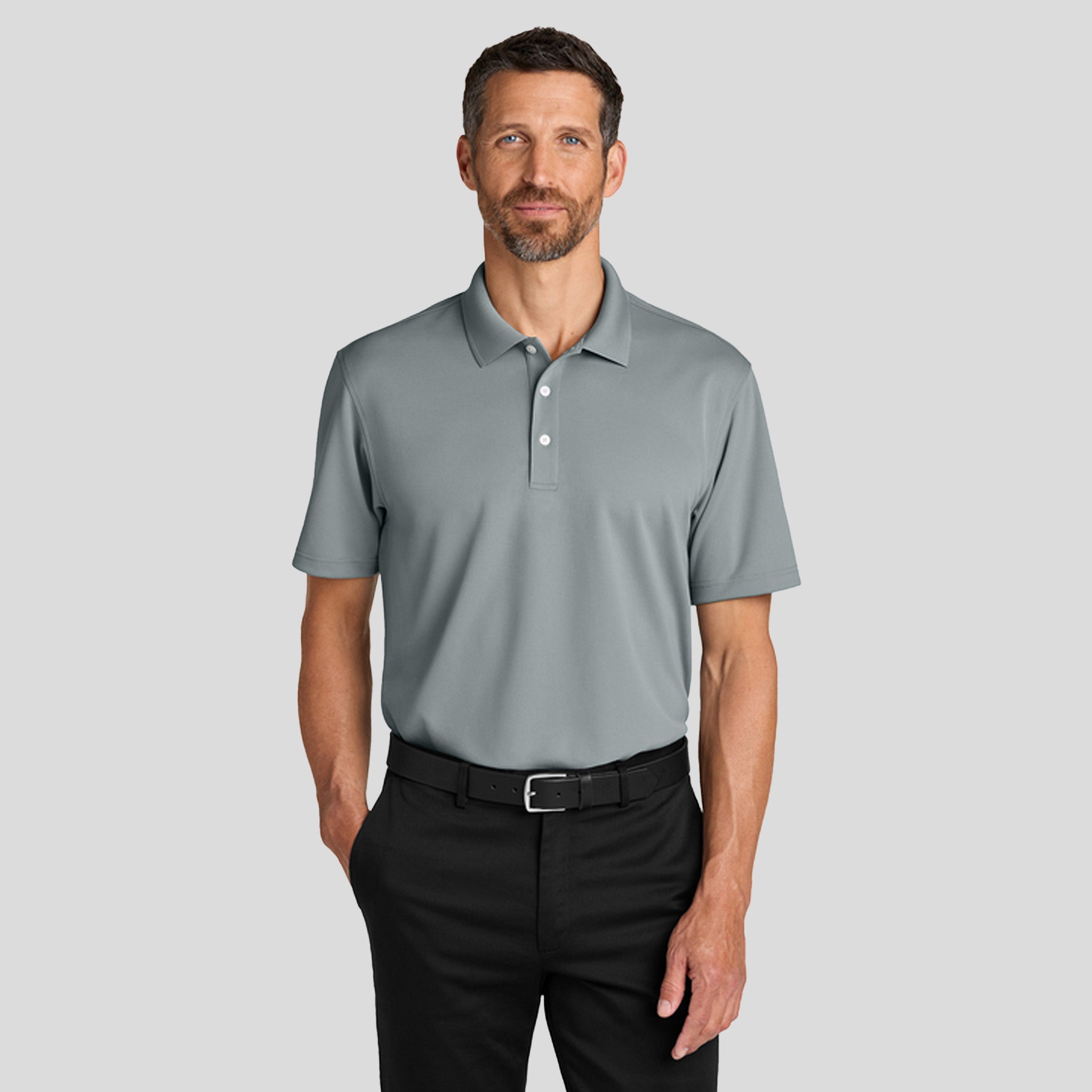 Men's Dry Zoneยฎ Stain-Release Grid Polo | Light Sterling Grey