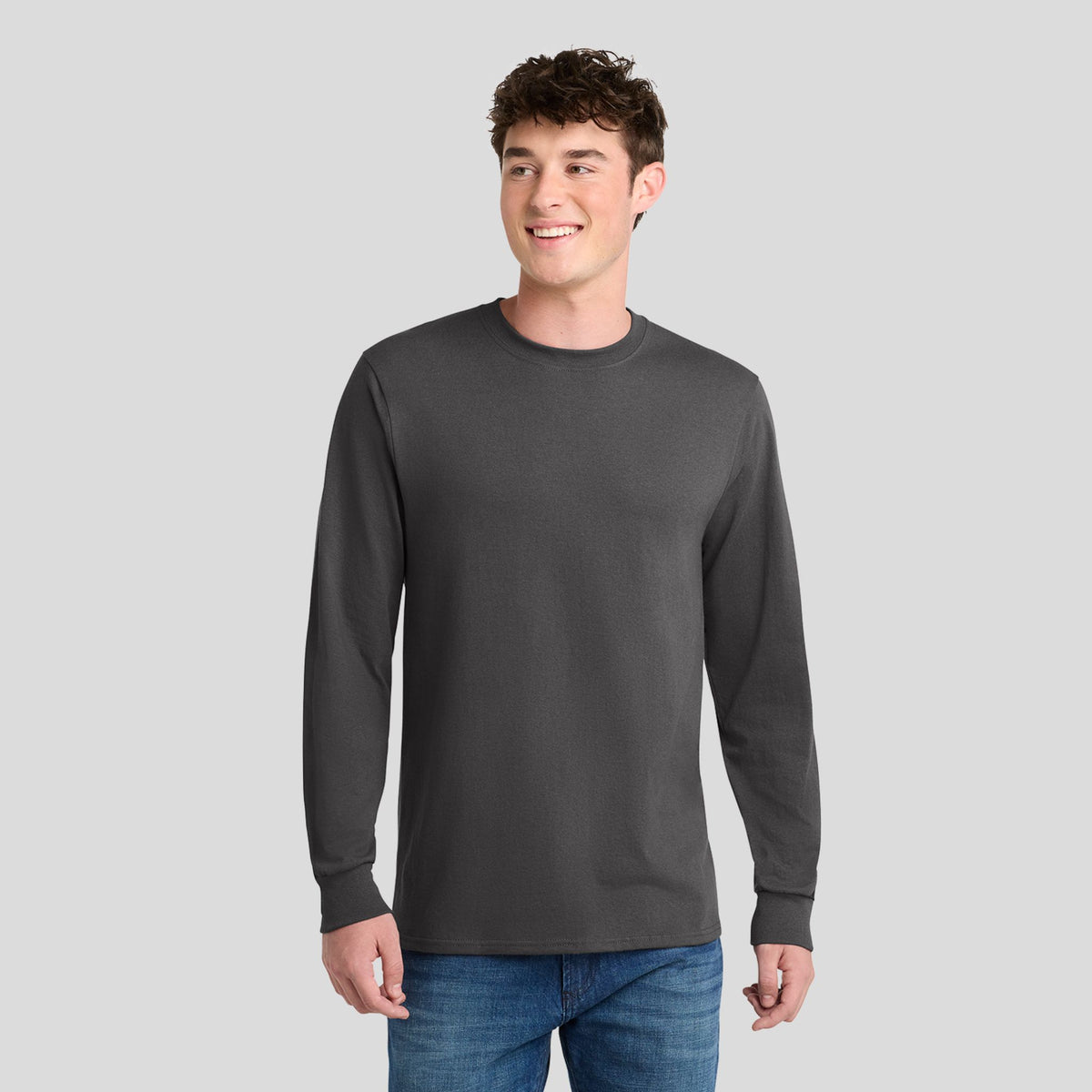 Long Sleeve Core Blend Tee | Charcoal